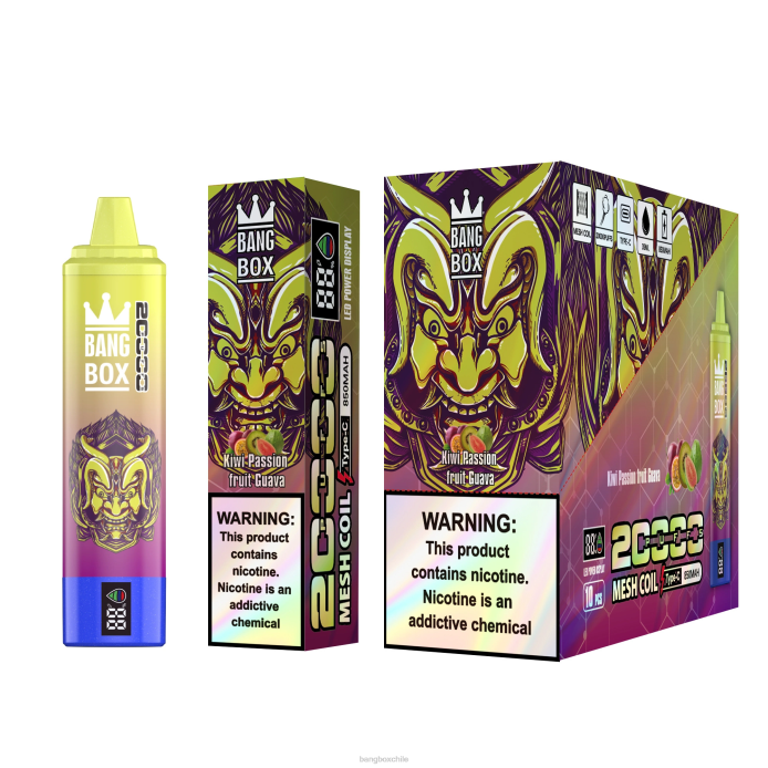 Bang Box Vape - 800050 Bang Box Pantalla inteligente de 20000 inhalaciones kiwi maracuyá guayaba