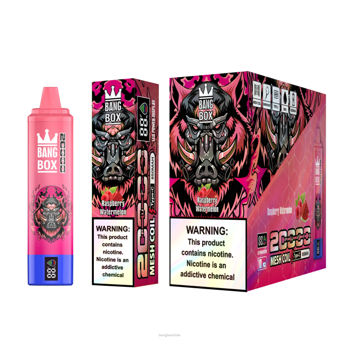 Bang Box Vape - 800053 Bang Box Pantalla inteligente de 20000 inhalaciones sandía frambuesa