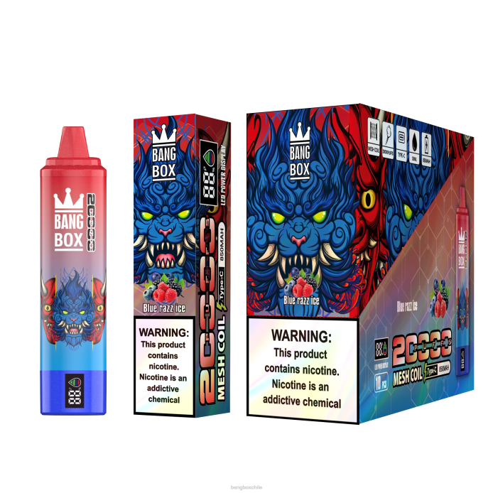Bang Box Vape - 800059 Bang Box Pantalla inteligente de 20000 inhalaciones hielo azul