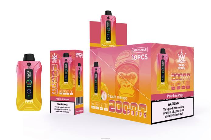 Bang Box 20000 - 80002 Bang Beach vape elegante de la pantalla de 20000 soplos mango durazno