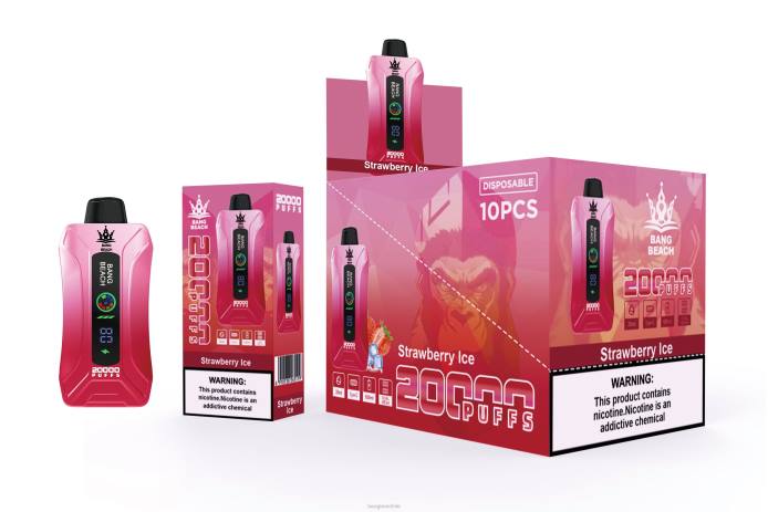 Bang Box 20000 - 80006 Bang Beach vape elegante de la pantalla de 20000 soplos hielo de fresa