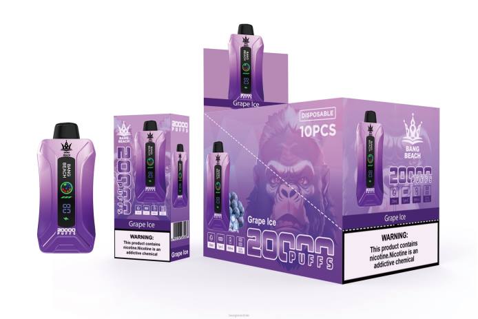 Bang Box Chile - 800010 Bang Beach vape elegante de la pantalla de 20000 soplos hielo de uva