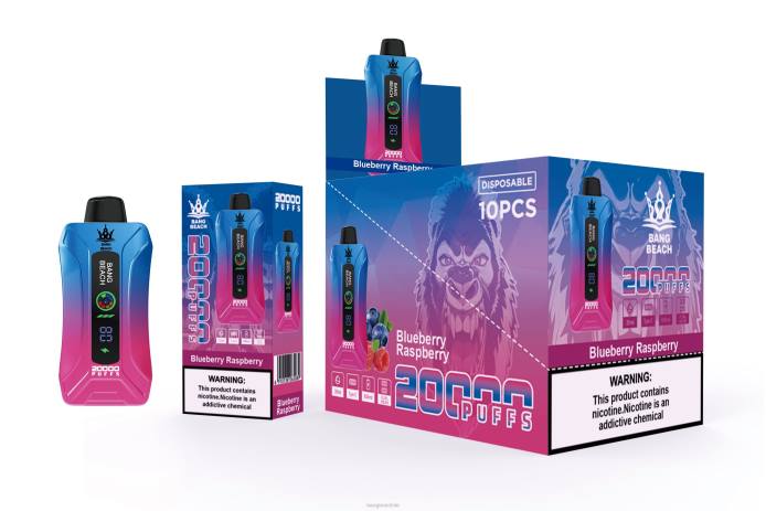 Bang Box Precio - 800012 Bang Beach vape elegante de la pantalla de 20000 soplos frambuesa arándano