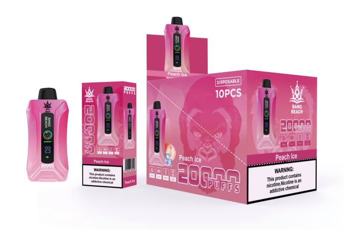 Bang Box Precio - 80009 Bang Beach vape elegante de la pantalla de 20000 soplos hielo de durazno