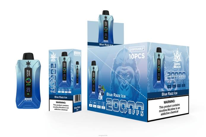 Bang Box Vape - 800011 Bang Beach vape elegante de la pantalla de 20000 soplos hielo azul