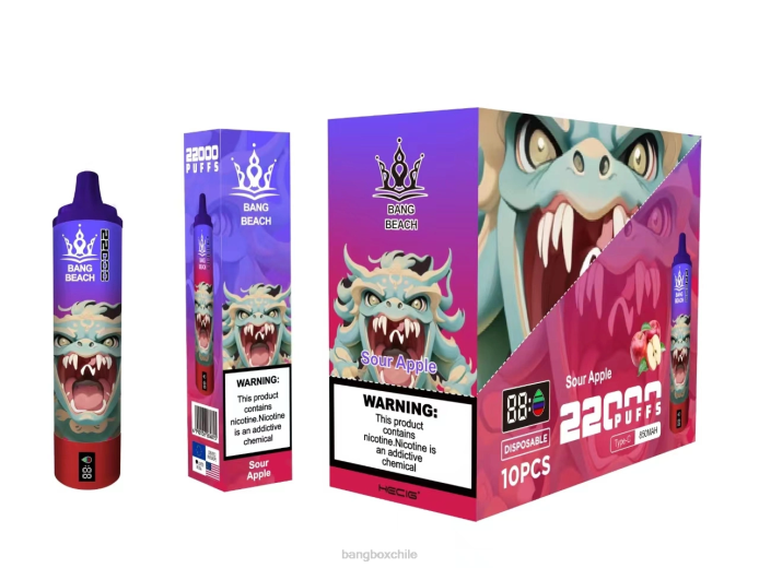 Bang Box Chile - 800013 Bang Beach Pantalla inteligente de 22000 inhalaciones. manzana agria