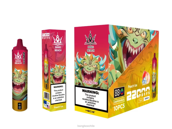 Bang Box Chile - 800016 Bang Beach Pantalla inteligente de 22000 inhalaciones. hielo de durazno