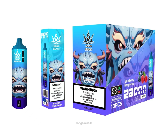 Bang Box Vape - 800014 Bang Beach Pantalla inteligente de 22000 inhalaciones. frambuesa arándano